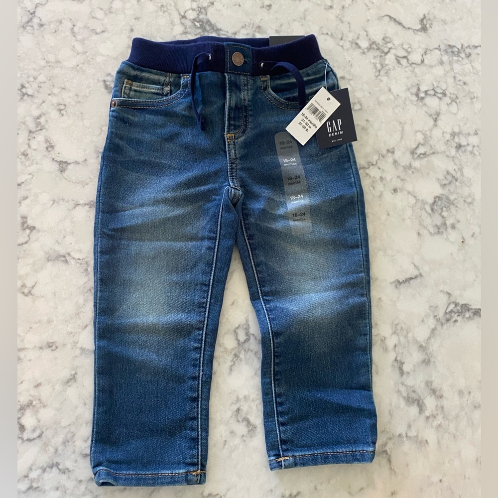Baby Gap Dark Wash My First Easy Slim Jeans 18-24 Months NWT